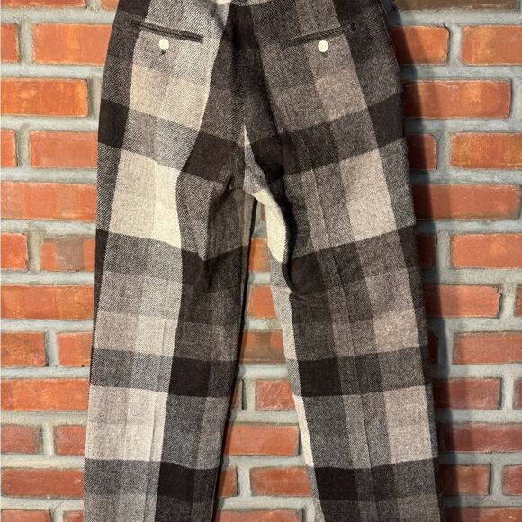 Acne Studios Wool Checkered Trousers Brown and Cream Sz 32 - Picture 8 of 11